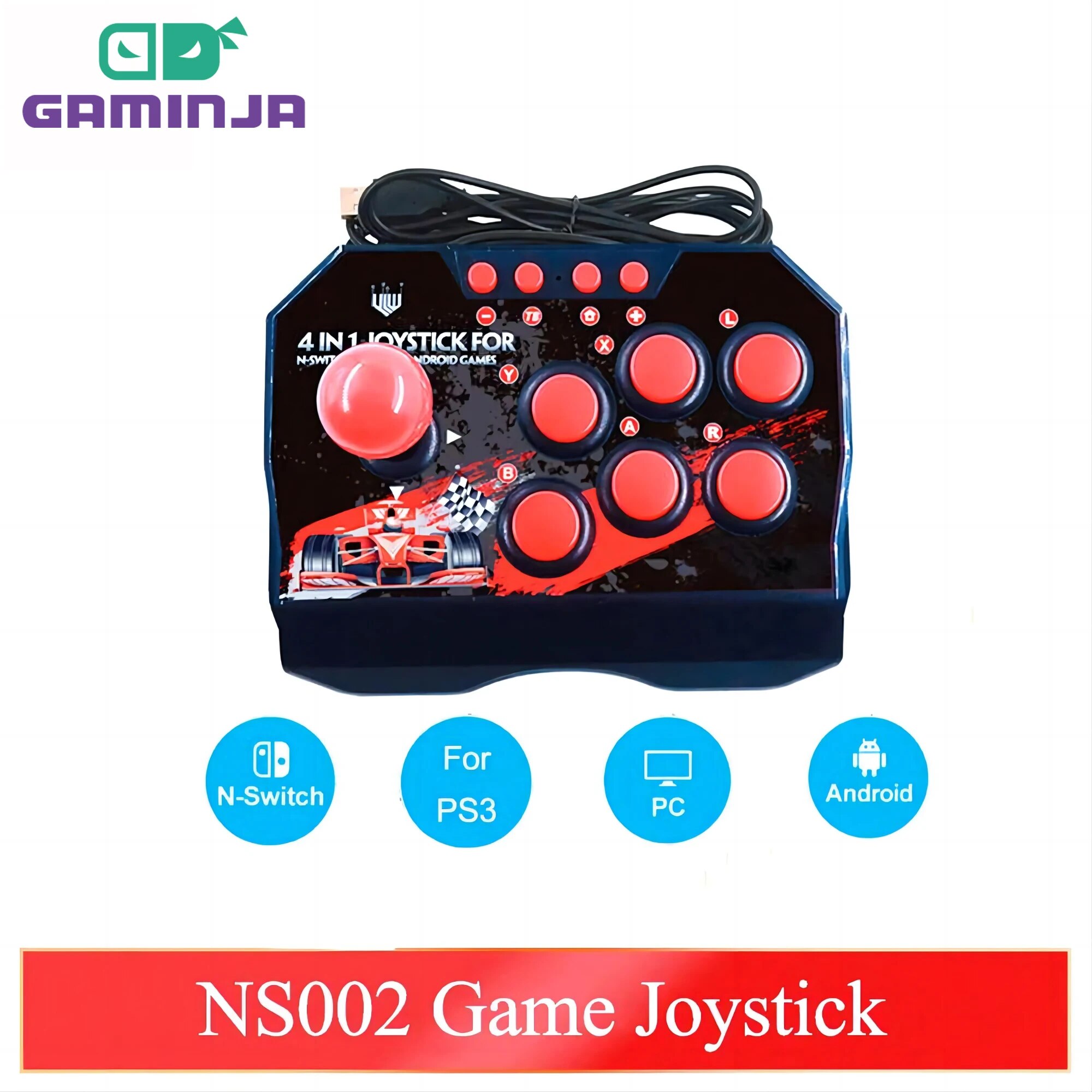 Arcade Game Jackpot - Gaminja ns002 4 in 1レトロなアーケードコンソールゲームジョイスティックロッカー戦闘コントローラー任天堂スイッチps3 pc