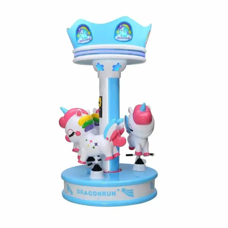 Coin Operated Kiddie Ride - 格安のコイン式3人乗りメリーゴーランド、子供用音楽付き回転木馬、ミニモバイル回転木馬、子供向け乗り物販売中