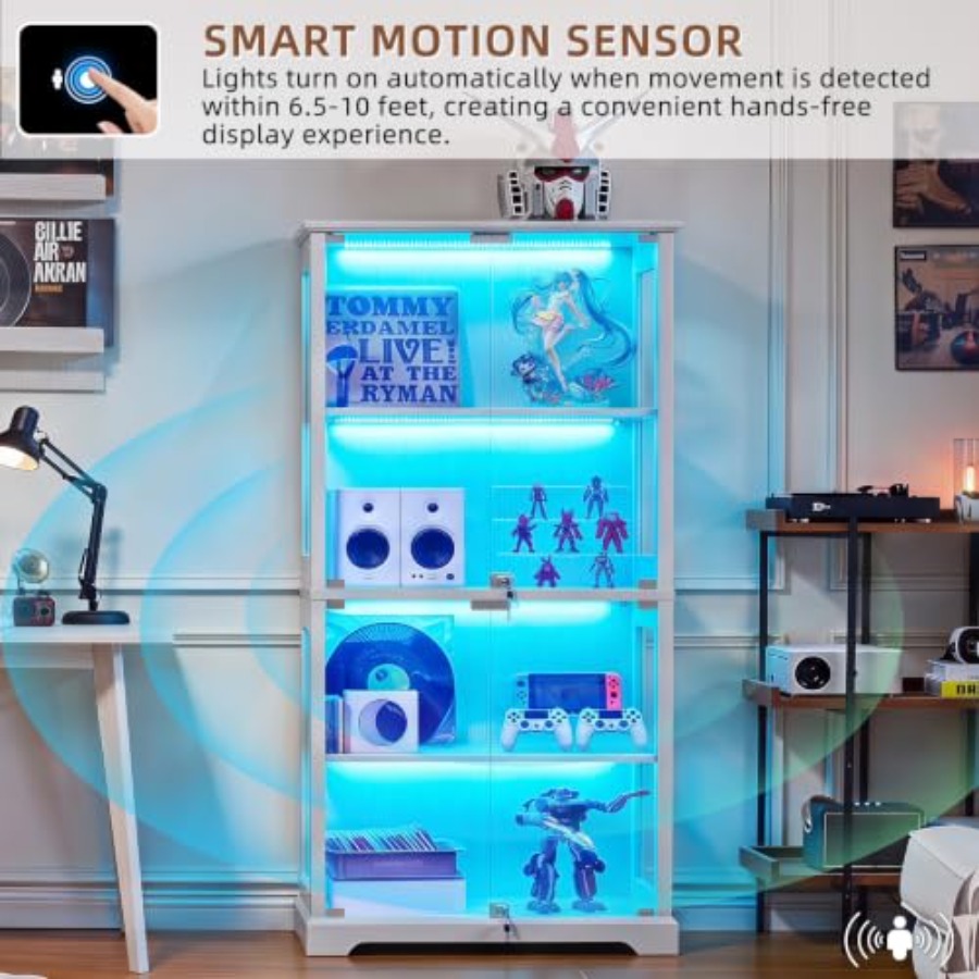 リビングルーム用ロック可能なファームハウスガラスディスプレイ - Glass Cabinet Display のレビューと価格