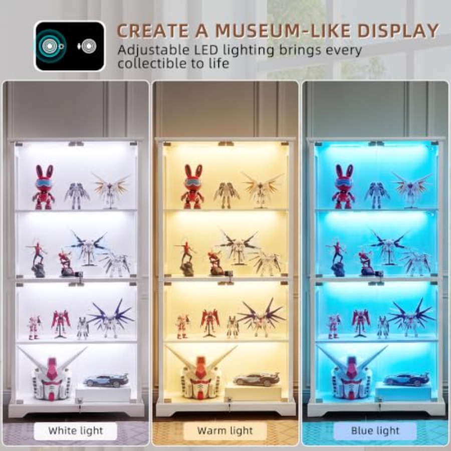 リビングルーム用ロック可能なファームハウスガラスディスプレイ - Glass Cabinet Display のレビューと価格