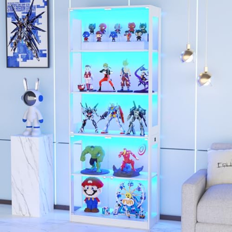 80インチのガラス扉付きディスプレイキャビネット、リビングル - Glass Cabinet Display のレビューと価格