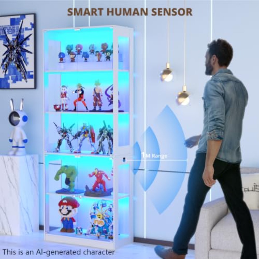 80インチのガラス扉付きディスプレイキャビネット、リビングル - Glass Cabinet Display のレビューと価格