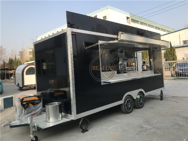 正方形のファーストフードトレーラー、モバイルキッチンアイスク - Hot Dog Vending Cart のレビューと価格